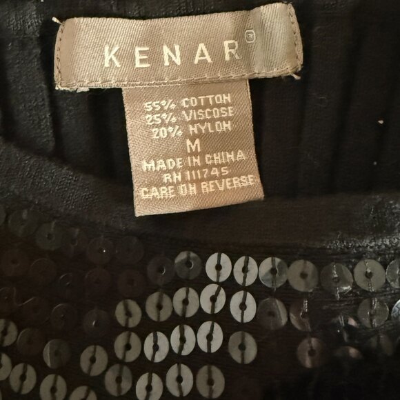 Kenar Black Ribbed Sleeveless Sweater Tank with Sequin Collar Detail – M - Picture 4 of 4